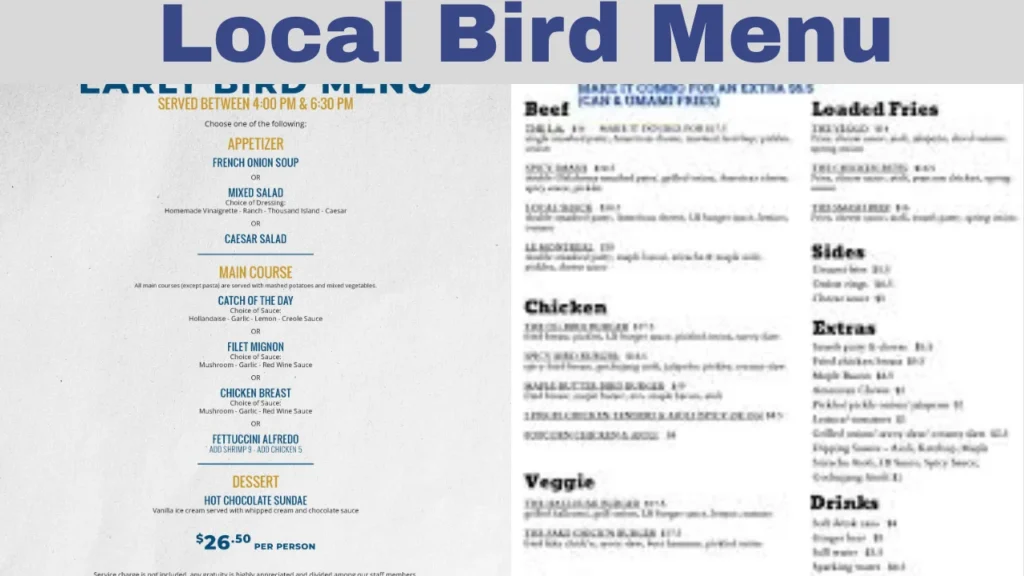 Local Bird Menu