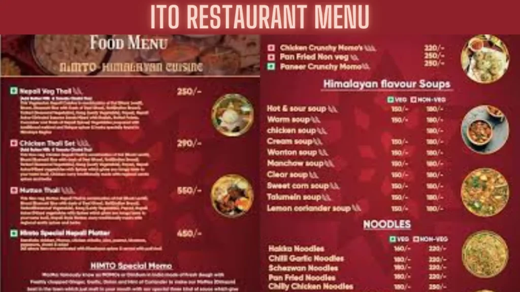 ito restaurant menu