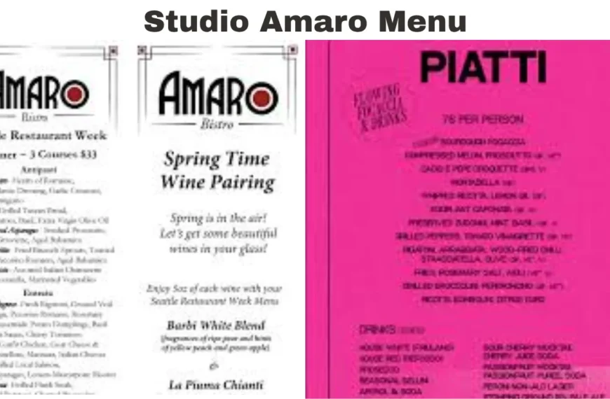 studio amaro menu
