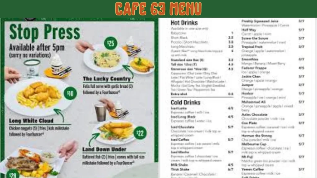 cafe 63 menu