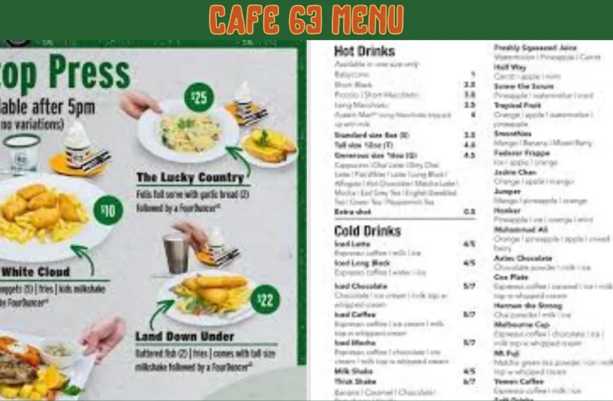cafe 63 menu