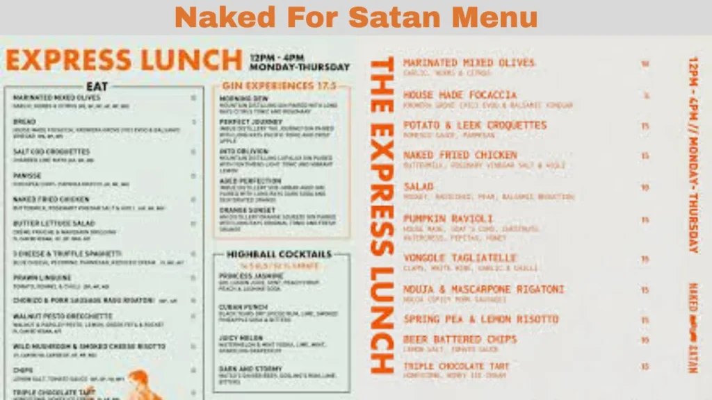 naked for satan menu