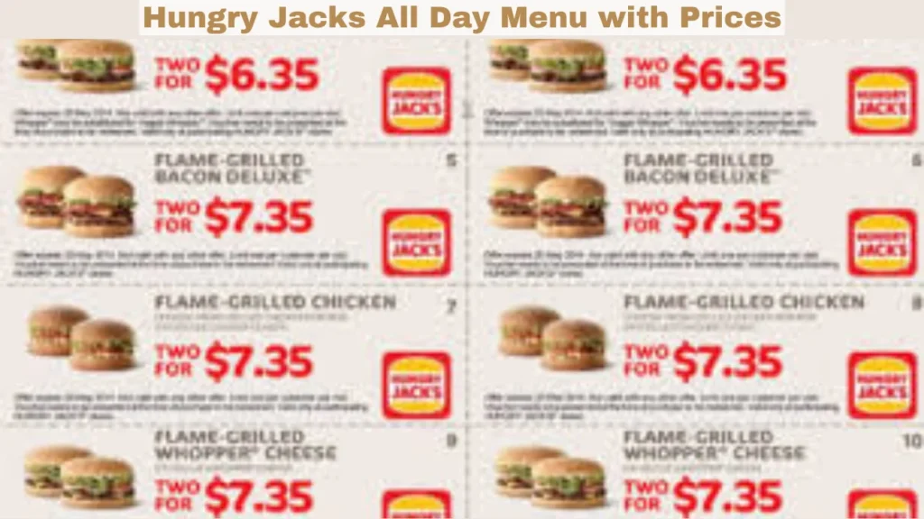 hungry jacks all day menu with prices