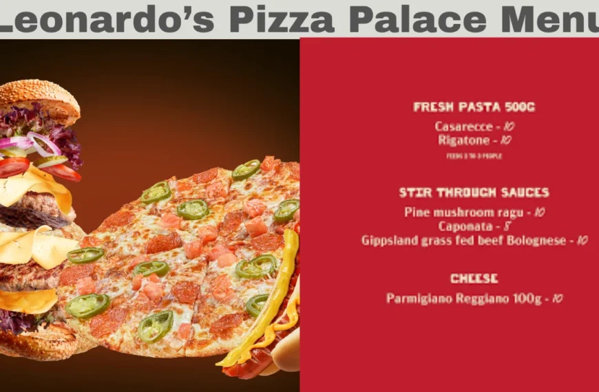 Leonardo’s Pizza Palace Menu