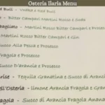 Osteria Ilaria Menu