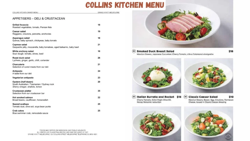 collins kitchen menu