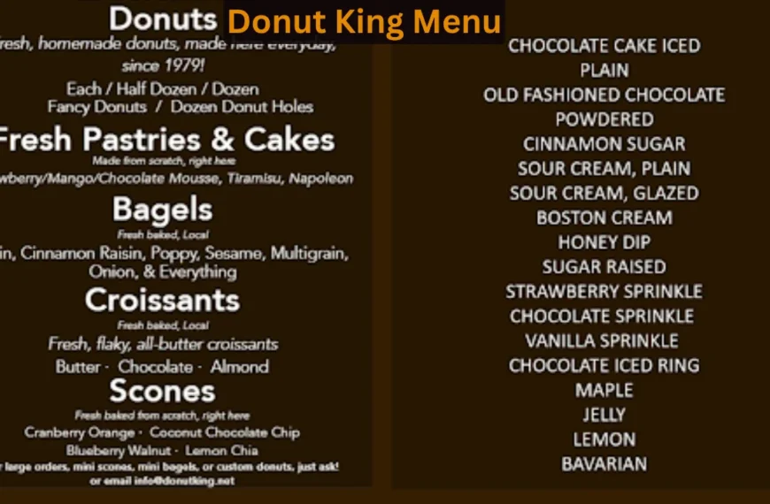 Donut King Menu
