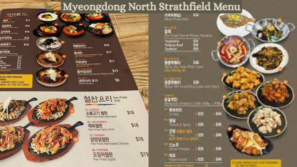 Myeongdong North Strathfield Menu