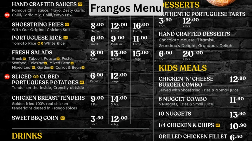 frangos menu